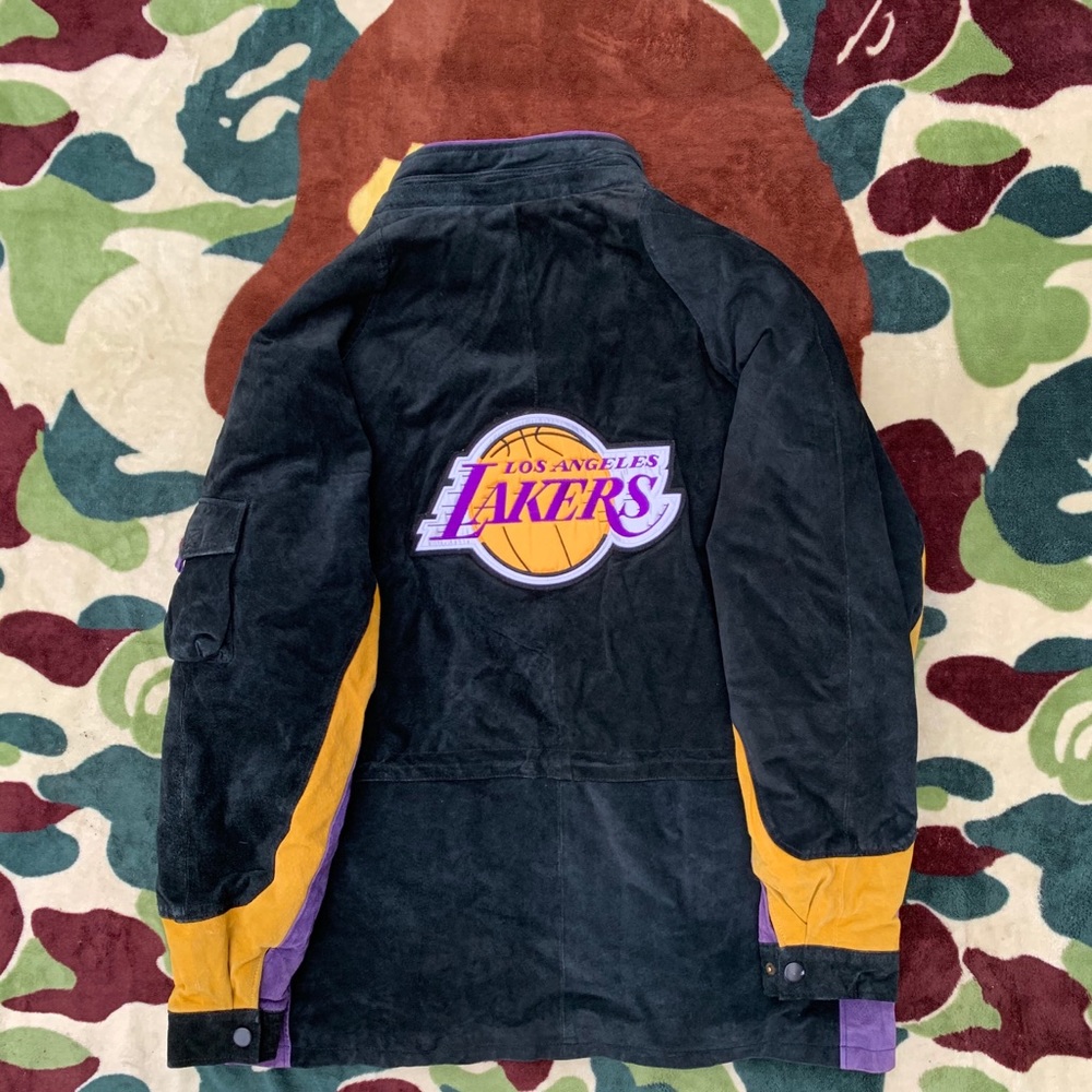 Lakers Men’s Leather NBA Coat